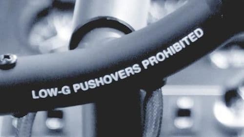 photo: low-g-pushovers-prohibited-warning-on-cyclic